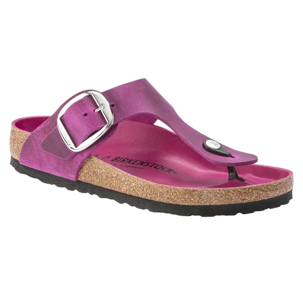 Birkenstock New w/out Box Gizeh Big Buckle Festival Pink Oiled Leather Sz 41